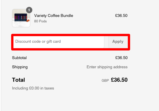 Paste your discount code to redeem it