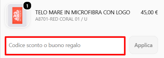 carrello del sito ufficiale Sundek dove poter applicare un codice sconto Sundek