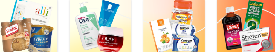 The different shopping categories at Chemist Direct
