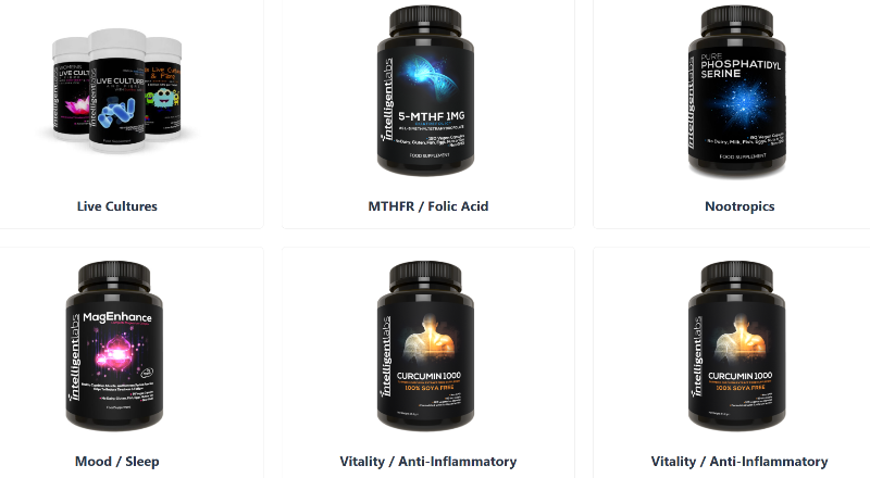 The product categories available at Intelligent Labs that you can save on with an Intelligent Labs voucher code