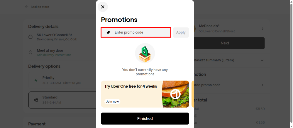 Apply your Uber Eats discount code to save money on your order 