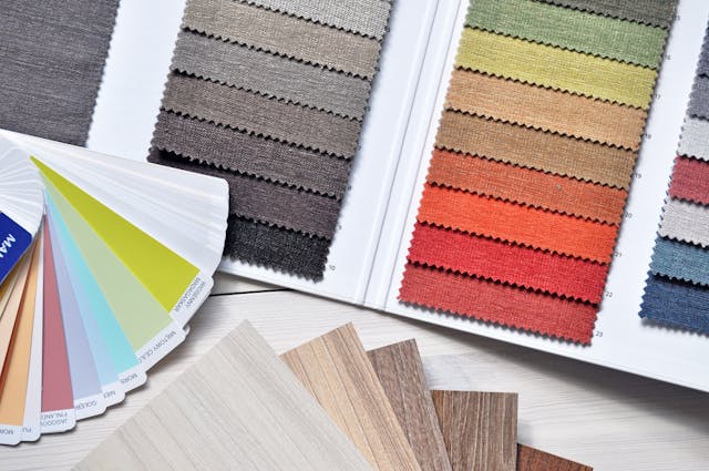 How to match curtains and blinds: Fabric, colour and wood swatches