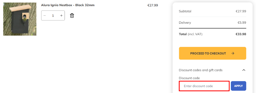 Vivara Österreich promo code place under the order summary