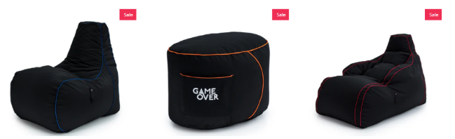 Game Over's top-selling products on a white background