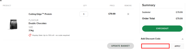 A box where you enter your bulk voucher code
