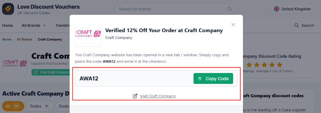 revealed Craft Company cake discount offer to be copied for shopping