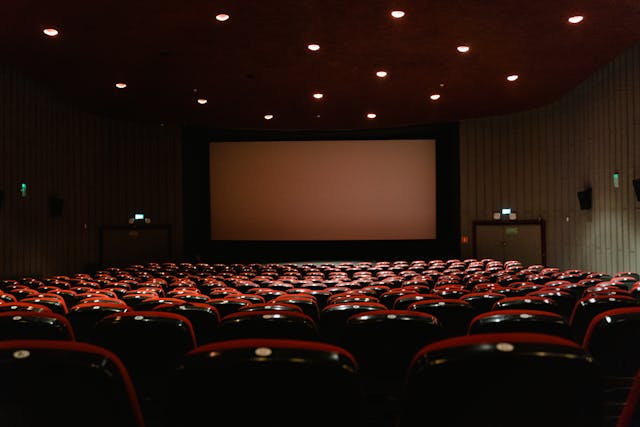 An empty Cineworld move theatre