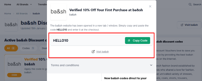 Verified 10% Off Your First Purchase at ba&sh revealed on our site