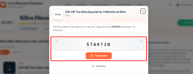revealed £10 Off The Klira Special for 3 Months at Klira