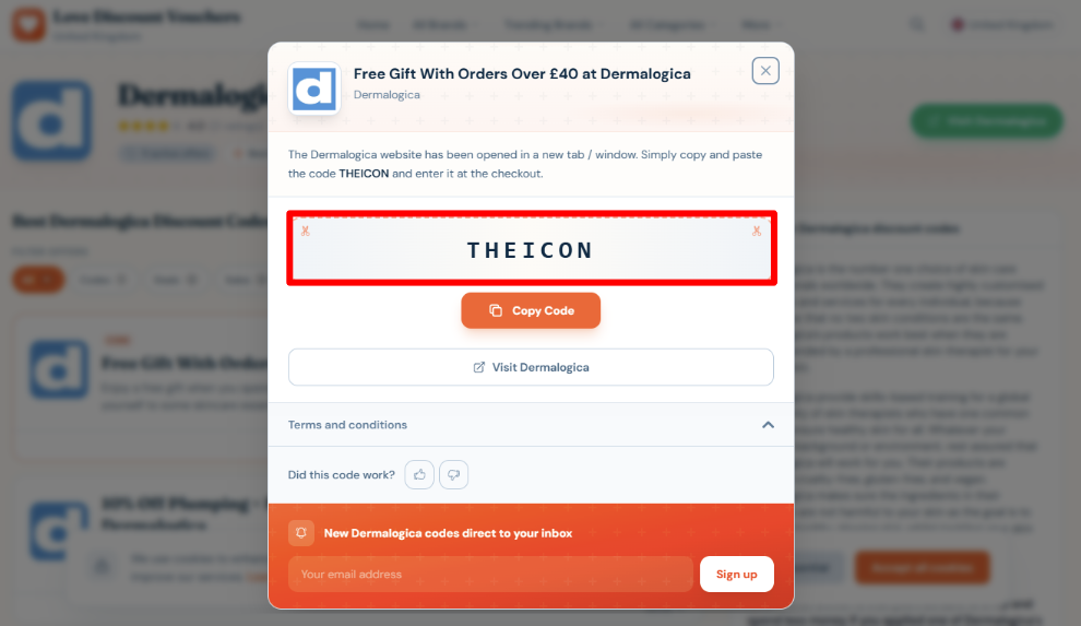Copy your code and start shopping 