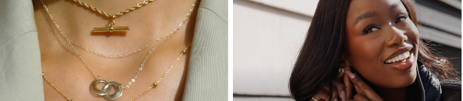 two young ladies wearing Ernest Jones jewellery