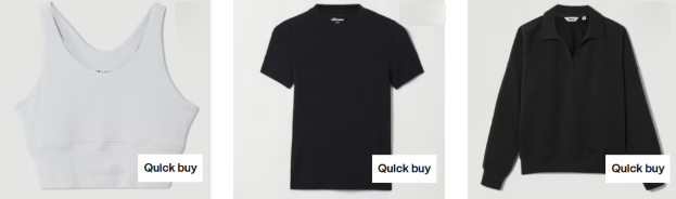 Outlet items displayed on a white background