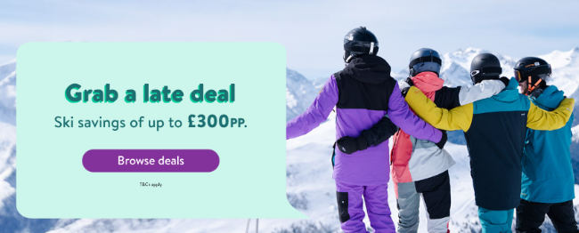 ski holiday package for late bookers to still save money