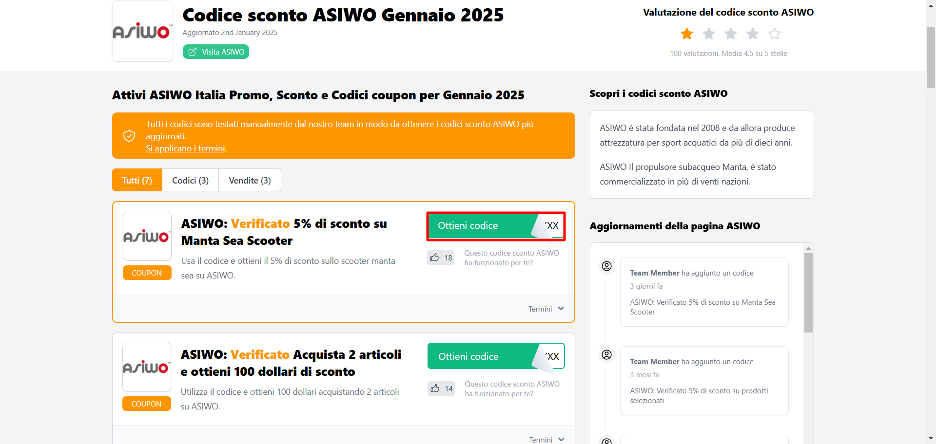 codice sconto ASIWO da poter prelevare e utilizzare per avere un risparmio complete