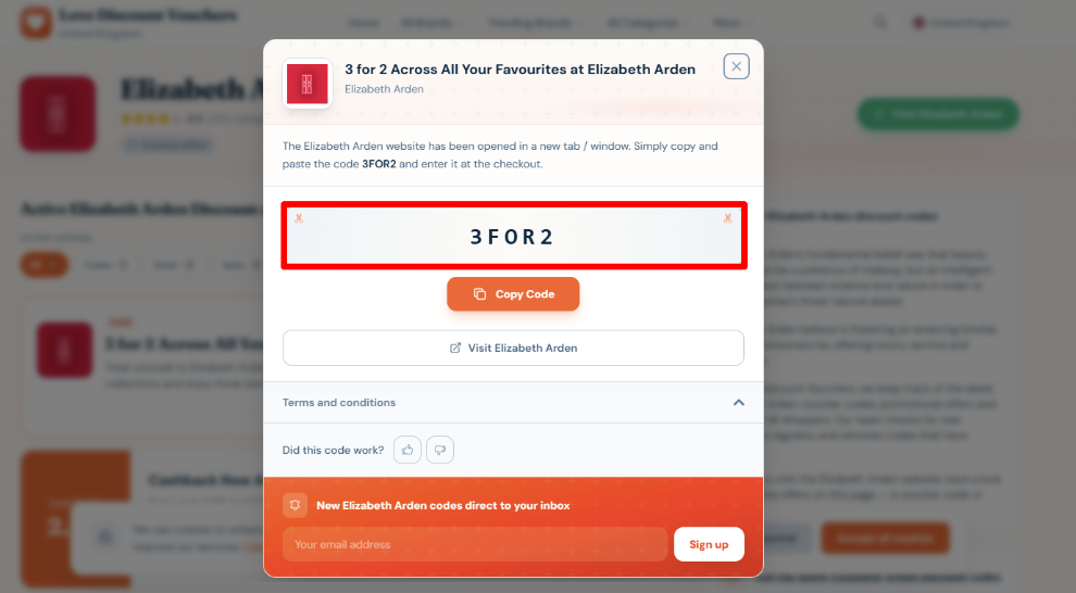 Copy your {brand disocunt code and start shopping