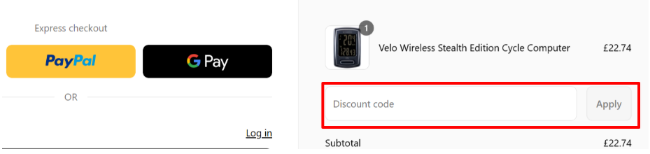 Cat Eye discount code, red-marked box to paste the code and redeem it