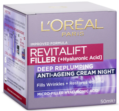 A box of hyaluronic acid by L'Oreal on a white background