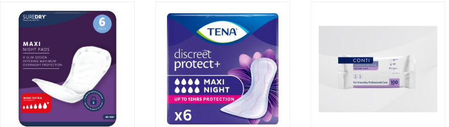 catalogue of Incontinence Supermarket products on display