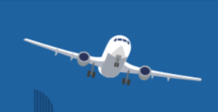 aereo che raffigura aeroporto dove poter prenotare un parcheggio con un codice sconto MyParking
