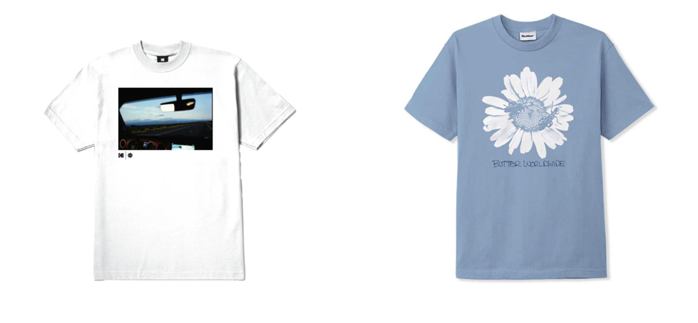Zwei jeweils verschieden Shirts von ZUPPORT auf leerem Hintergrund